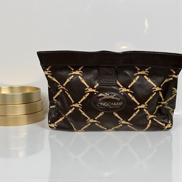 Longchamp Black and Gold Clutch Bag - Picture 7 of 12